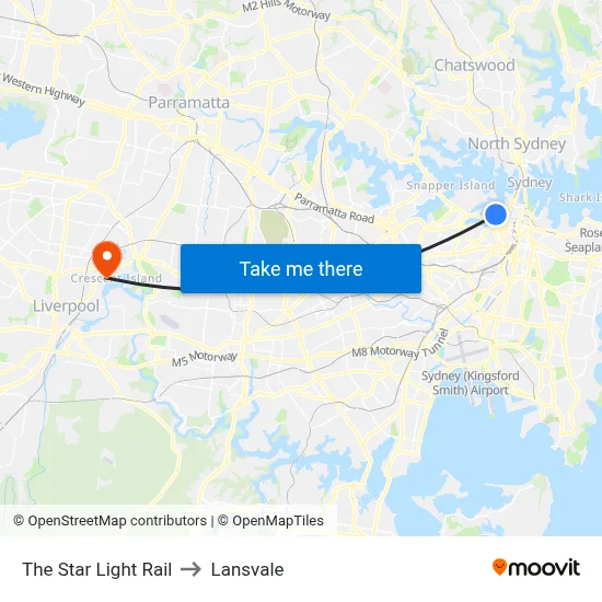 The Star Light Rail to Lansvale map