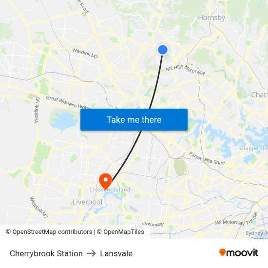 Cherrybrook Station to Lansvale map