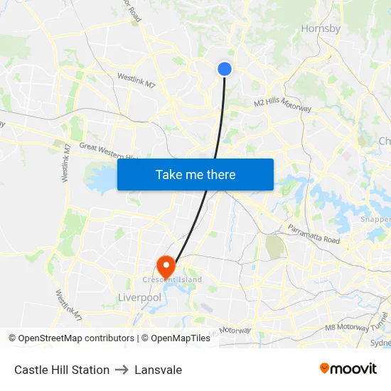 Castle Hill Station to Lansvale map