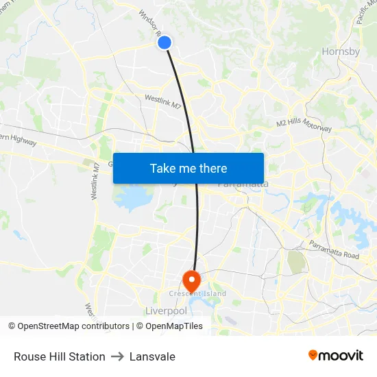 Rouse Hill Station to Lansvale map