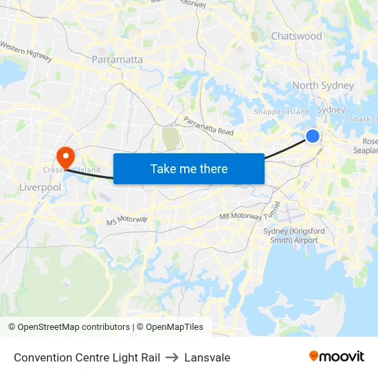 Convention Centre Light Rail to Lansvale map