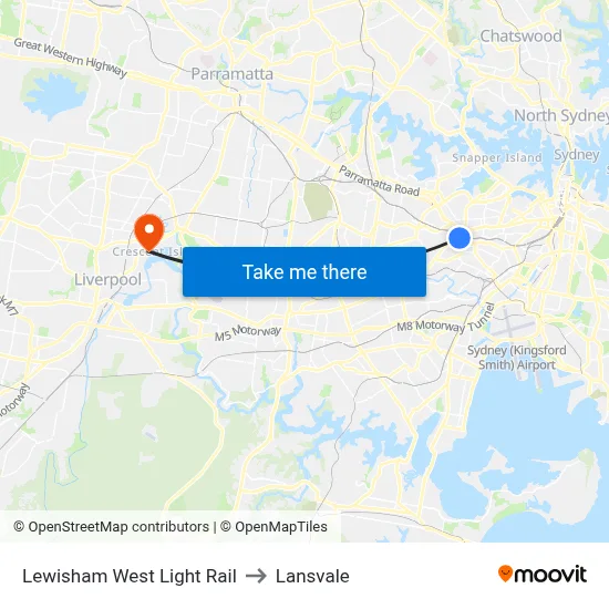 Lewisham West Light Rail to Lansvale map