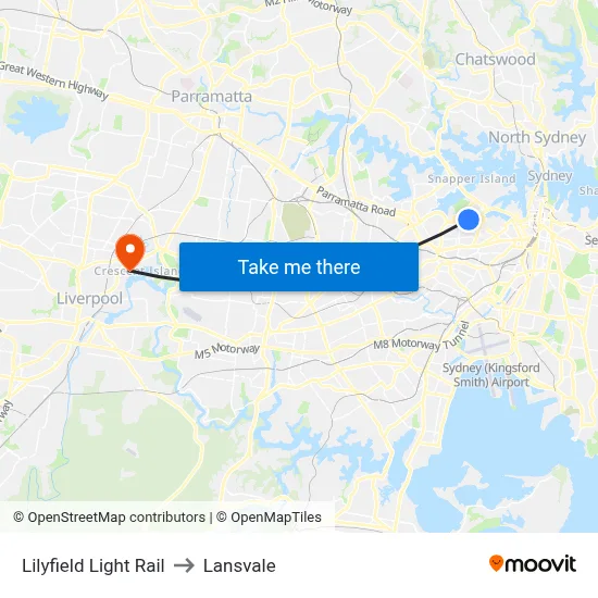 Lilyfield Light Rail to Lansvale map