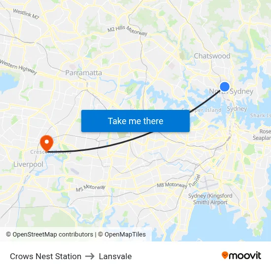 Crows Nest Station to Lansvale map