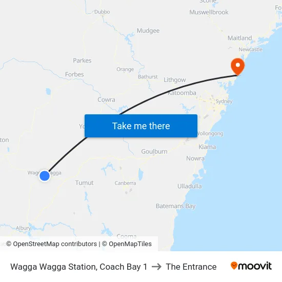 Wagga Wagga Station, Coach Bay 1 to The Entrance map