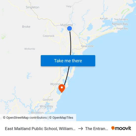 East Maitland Public School, William St to The Entrance map
