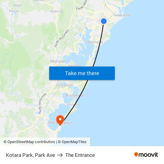 Kotara Park, Park Ave to The Entrance map