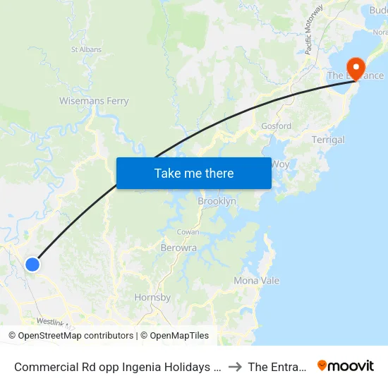 Commercial Rd opp Ingenia Holidays Avina to The Entrance map