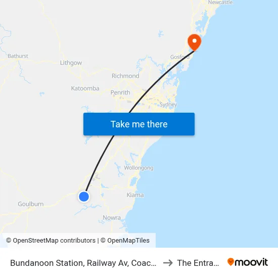 Bundanoon Station, Railway Av, Coach Bay to The Entrance map