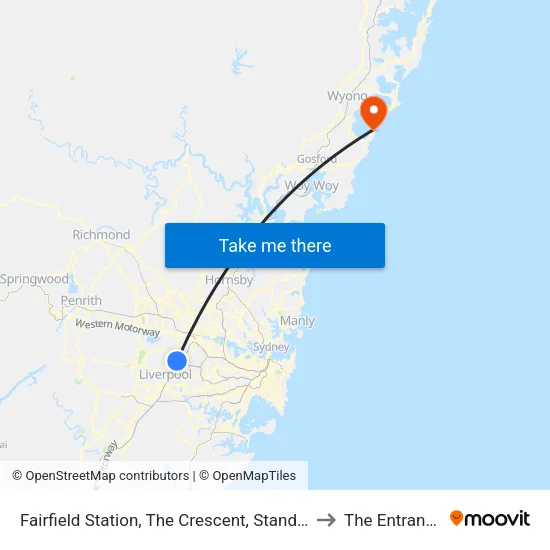 Fairfield Station, The Crescent, Stand G to The Entrance map