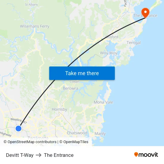 Devitt T-Way to The Entrance map