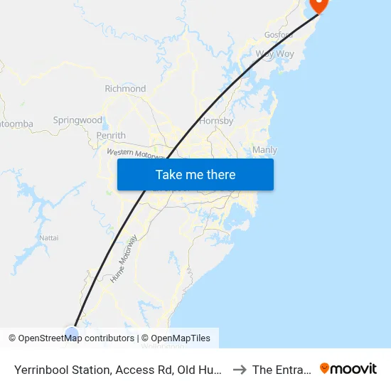 Yerrinbool Station, Access Rd, Old Hume Hwy to The Entrance map