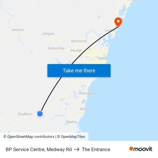 BP Service Centre, Medway Rd to The Entrance map