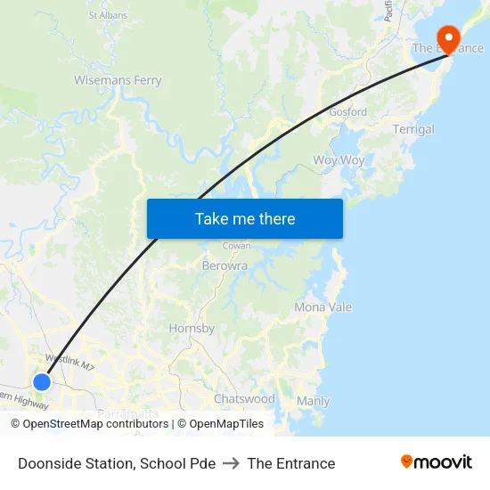 Doonside Station, School Pde to The Entrance map