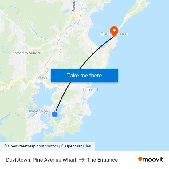 Davistown, Pine Avenue Wharf to The Entrance map
