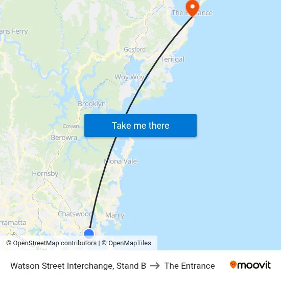 Watson Street Interchange, Stand B to The Entrance map