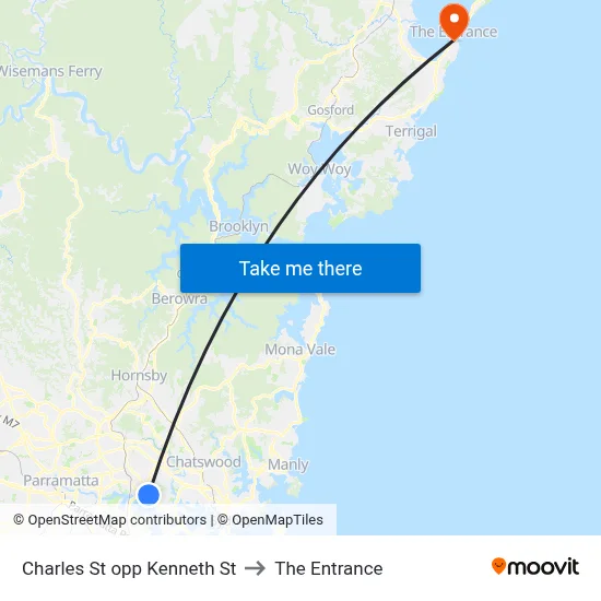Charles St opp Kenneth St to The Entrance map