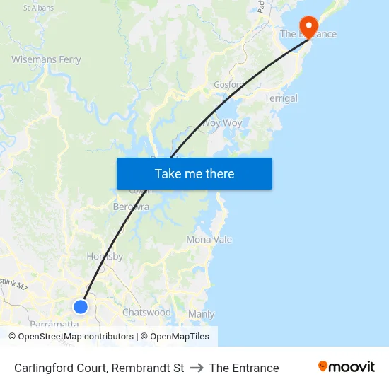 Carlingford Court, Rembrandt St to The Entrance map