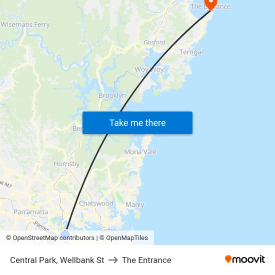 Central Park, Wellbank St to The Entrance map