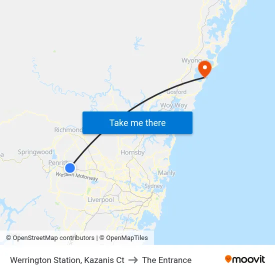 Werrington Station, Kazanis Ct to The Entrance map