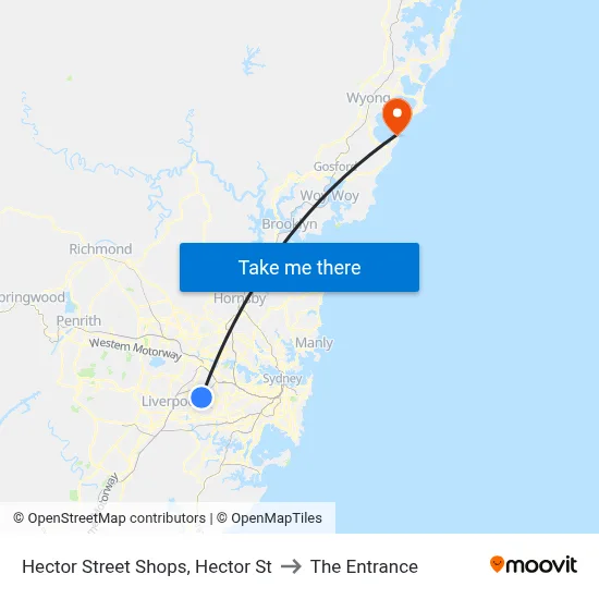 Hector Street Shops, Hector St to The Entrance map