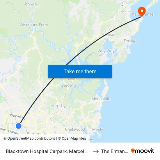Blacktown Hospital Carpark, Marcel Cres to The Entrance map