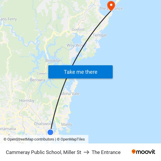 Cammeray Public School, Miller St to The Entrance map