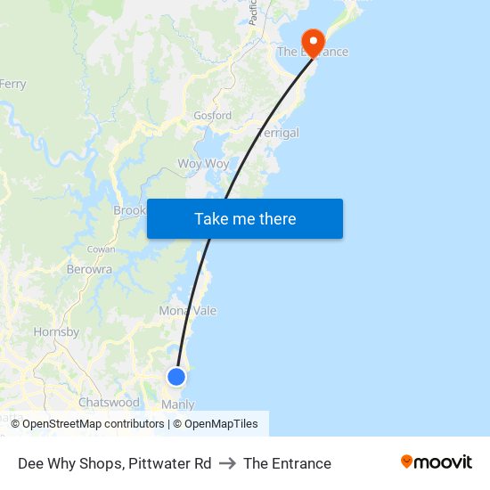 Dee Why Shops, Pittwater Rd to The Entrance map