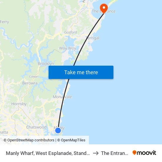 Manly Wharf, West Esplanade, Stand A to The Entrance map