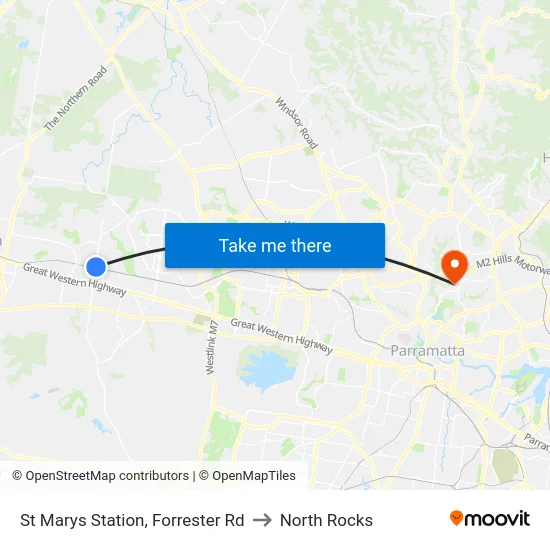 St Marys Station, Forrester Rd to North Rocks map