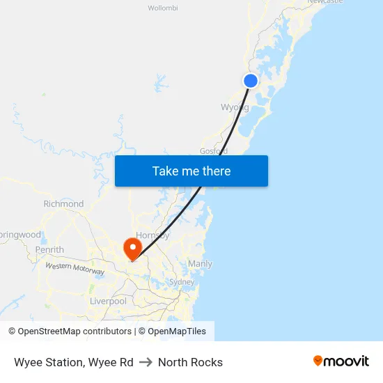 Wyee Station, Wyee Rd to North Rocks map