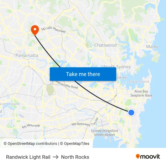 Randwick Light Rail to North Rocks map