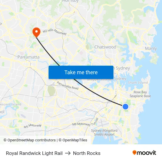 Royal Randwick Light Rail to North Rocks map