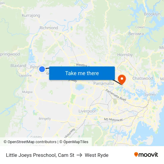 Little Joeys Preschool, Cam St to West Ryde map
