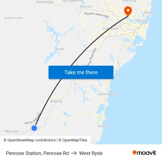 Penrose Station, Penrose Rd to West Ryde map