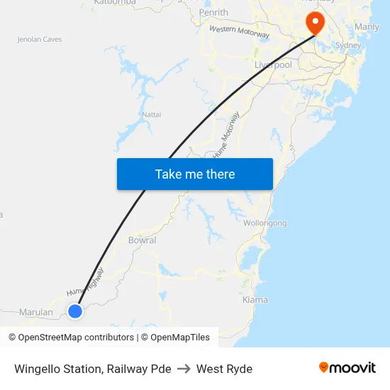 Wingello Station, Railway Pde to West Ryde map
