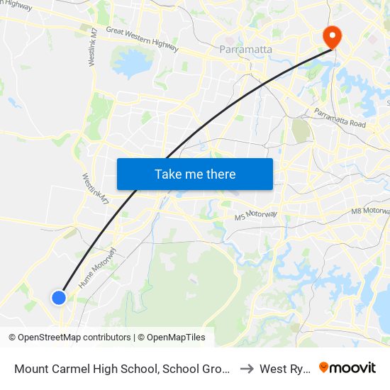 Mount Carmel High School, School Grounds to West Ryde map