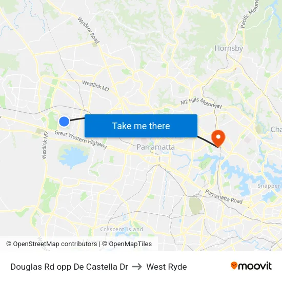 Douglas Rd opp De Castella Dr to West Ryde map