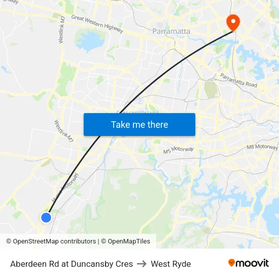 Aberdeen Rd at Duncansby Cres to West Ryde map