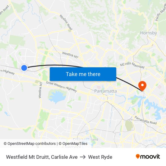 Westfield Mt Druitt, Carlisle Ave to West Ryde map