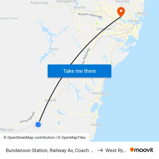 Bundanoon Station, Railway Av, Coach Bay to West Ryde map