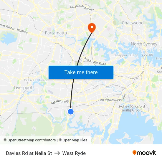 Davies Rd at Nella St to West Ryde map