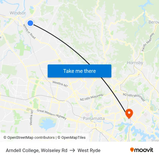 Arndell College, Wolseley Rd to West Ryde map