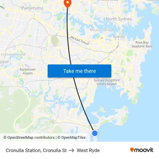 Cronulla Station, Cronulla St to West Ryde map