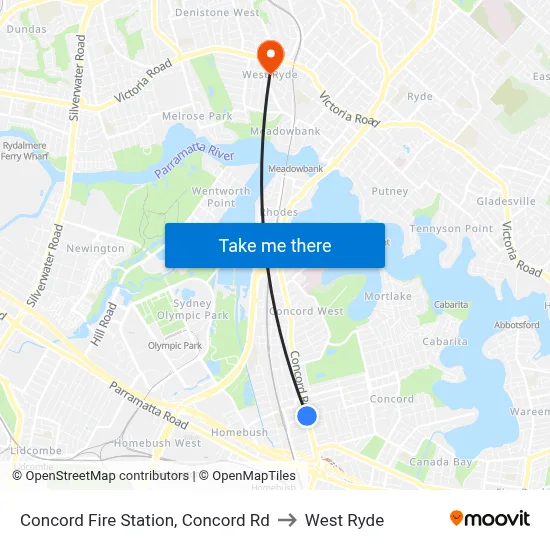 Concord Fire Station, Concord Rd to West Ryde map