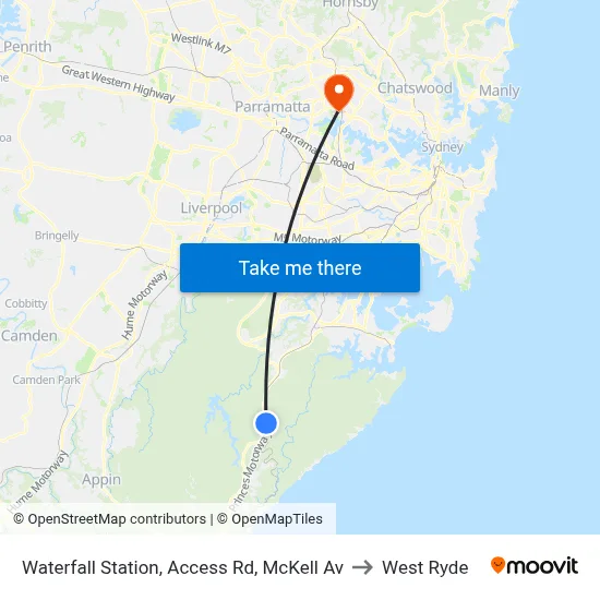 Waterfall Station, Access Rd, McKell Av to West Ryde map