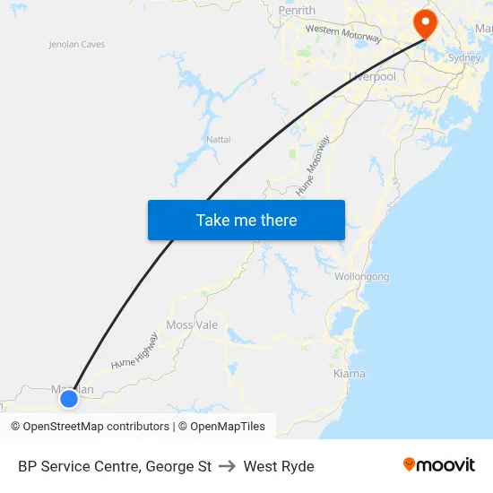 BP Service Centre, George St to West Ryde map