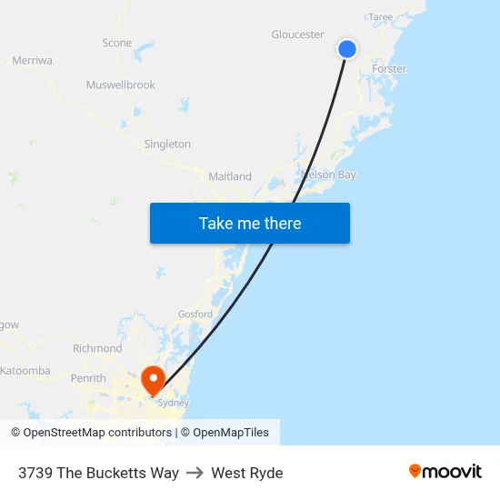 3739 The Bucketts Way to West Ryde map
