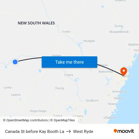 Canada St before Kay Booth La to West Ryde map