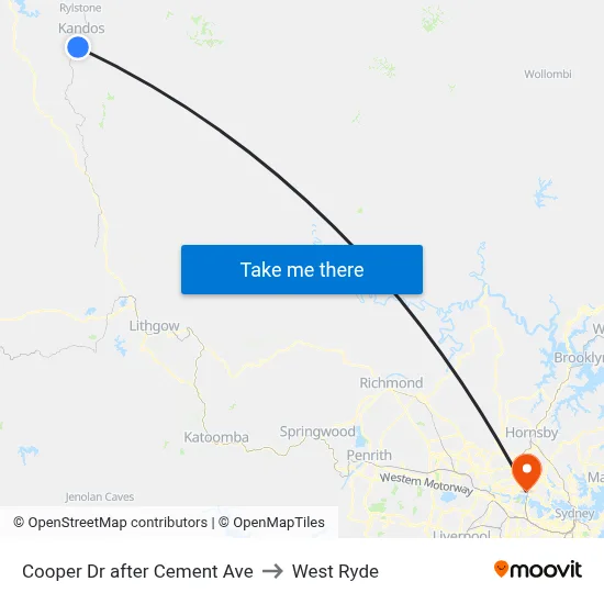 Cooper Dr after Cement Ave to West Ryde map